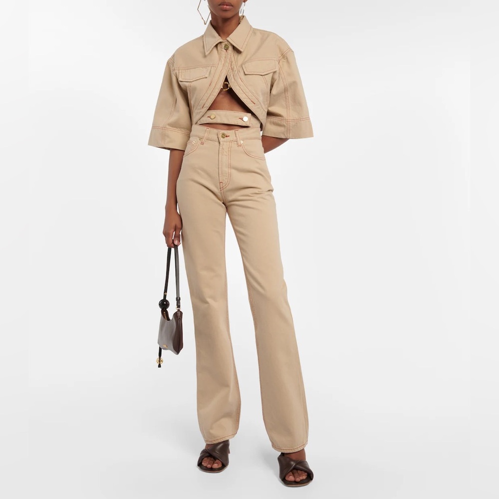 JACQUEMUS Le de Nîmes Flared Jeans in Beige